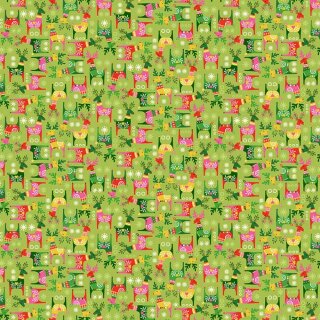 Christmas Brights by Makower, grün, K1412/4, Weihnachtsstoff