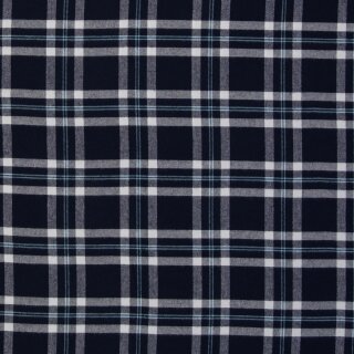 Yukon, angerauhter Flanell mit Karo - Muster, blau, 300597, 185g/m²