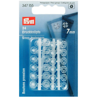Annäh-Druckknöpfe, 7mm, transparent, 347155