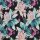 Alpenfleece mit Blumenmuster, schwarz/rosa/grün, Isla, 433789, 300g/m²
