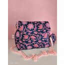 Retro Flowers by Emjo Design, Blumen blau/rot, Canvas, 638596, 230g/m²