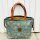 Retro Flowers by Emjo Design, Blumen ocker/mint, Canvas, 315263, 230g/m²