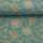 Retro Flowers by Emjo Design, Blumen ocker/mint, Canvas, 315263, 230g/m²