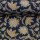 Retro Flowers by Emjo Design, Blumen ocker/blau, Canvas, 315596, 230g/m²
