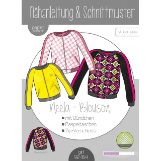 Neela Blouson Kids/girl, Gr. 92-164 - DIN A 0 Schnittmuster und Anleitung als Broschüre, Ki-ba-doo