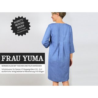 Frau YUMA, Kleid mit Rückenfalte, Papierschnittmuster, Studio Schnittreif