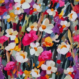 Viskosejersey, Blumenwiese bunt, 573999, 220g/m²