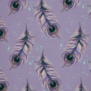 Viskosewebware Feathers by Christiane Zielinski, flieder, 100641. 125g/m²