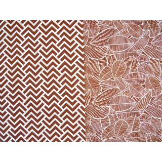 Canvas mit Blättermuster, cognac, 809715, Mona, 230g/m²
