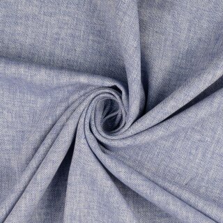 Leinen-Baumwoll Twill, Fischgrät, blau, 2004385027, 176g/m