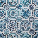 Portugisische Muster, blau, Baumwolldruck digital,...