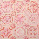 Portugisische Muster, rosa/pink, Baumwolldruck digital,...