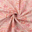 Portugisische Muster, rosa/pink, Baumwolldruck digital,...