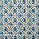 Portugisische Muster, blau, Baumwolldruck digital,...