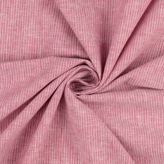 Leinen-Baumwoll Druck mit schmalen Streifen, rot/beere, 2004355020, 176g/m²