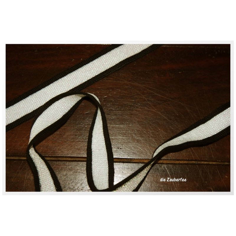 Lurex Knitted Ribbon, weiß/ecru, 18mm Col I