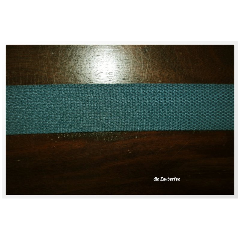 Baumwoll - Gurtband petrol/blau, 3 cm, 86