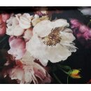 Samt mit Blumenmuster, schwarz/bunt, 300g/m²