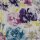 Samt mit Blumenmuster, lila/petrol/pink, 300g/m²