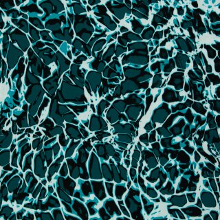 Viskosewebware Pop Art Waves by Thorsten Berger, petrol, 746749, 135g/m²