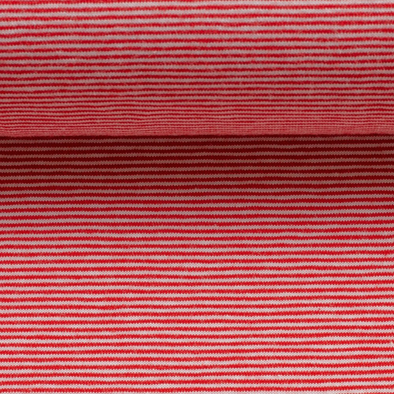 Streifenjersey rot/weiß 1mm, Bella, 636011, RESTSTÜCK 80cm