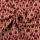 Strick Jaquard, Doubleface, weinrot, Viskose,...