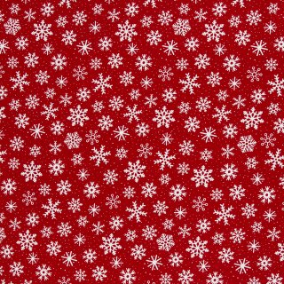 winterlicher Canvas Wiebke, Schneeflocken rot, 573637, 230g/m²