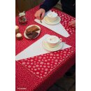 winterlicher Canvas Wiebke, Schneeflocken rot, 573637, 230g/m²