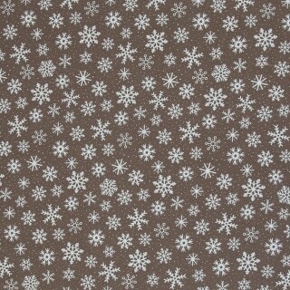 winterlicher Canvas Wiebke, Schneeflocken taupe, 573676, 230g/m²