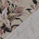 Baumwolljersey mit großem Blumenmuster, sand, Digitaldruck, 2121490009, 200g/m²