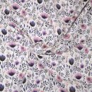 Winterzauber, leicht gerauhter Sweat, Blumen natur/lila,...