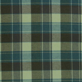 Maverick, angerauhter Flanell mit Karo - Muster, mint/petrol, 127747, 145g/m²