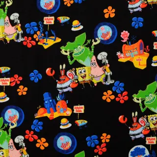 SpongeBob, Jersey, Digitaldruck, schwarz, Lizenzstoff, 2122090002, 200g/m²