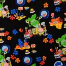 SpongeBob, Jersey, Digitaldruck, schwarz, Lizenzstoff,...