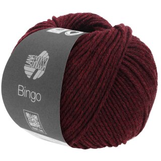 Bingo, Lana Grossa, extrafeine Merinoschurwolle, 50g, ca. 80m Lauflänge Schwarzrot meliert 1006