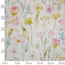 Aquarell, leicht gerauhter Sweat mit Blumenmuster, Hilco,...