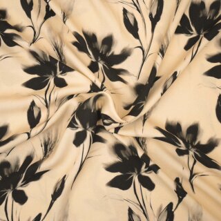 Desert Flower, Viskose - Webware, Hilco, creme/schwarz, M2761/1