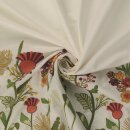 Cotton Stickerei, Bordüre, Blumen, terracotta/grün, 2116070801, 150g/m²