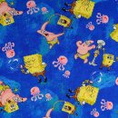 SpongeBob, Jersey, Digitaldruck, blau, Lizenzstoff,...