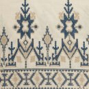 Bordüren Stickerei, natur/blau, Blumen, 2121855028,...