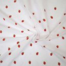 Erdbeerchen, Baumwollwebware mit aufgestickten Erdbeeren,...