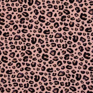 Baumwolljersey mit Leomuster, apricot, Silas, 650422, 210g/m²