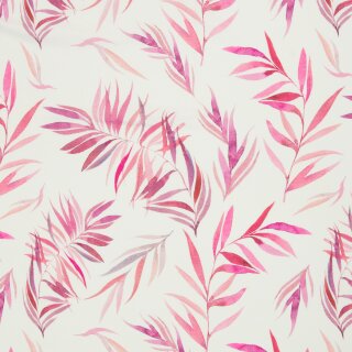 Baumwolljersey, Blätter rose, Theo 932934, 200g/m²