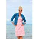 Baumwolljersey, Blätter rosa/gelb, Theo 930935,...