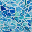 Baumwolljersey, Mosaik blau/türkis, Theo 933842, 200g/m²