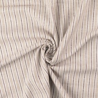 Viskose - Leinen Druck, Streifen, beige, 2121890003, 163g/m²