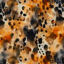 Baumwolle/Leinen mit Leo - Muster, braun/orange, Adria,...