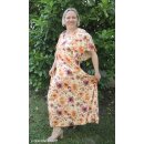 Viskosewebware, Blumen, apricot/beere, Aktia, 930010,...