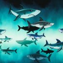 Shark Tank by Thorsten Berger, blau/türkis, Panel,...