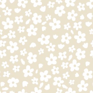 Popelin Creme, BW-Webware, Blüten beige, 7001, 130g/m²